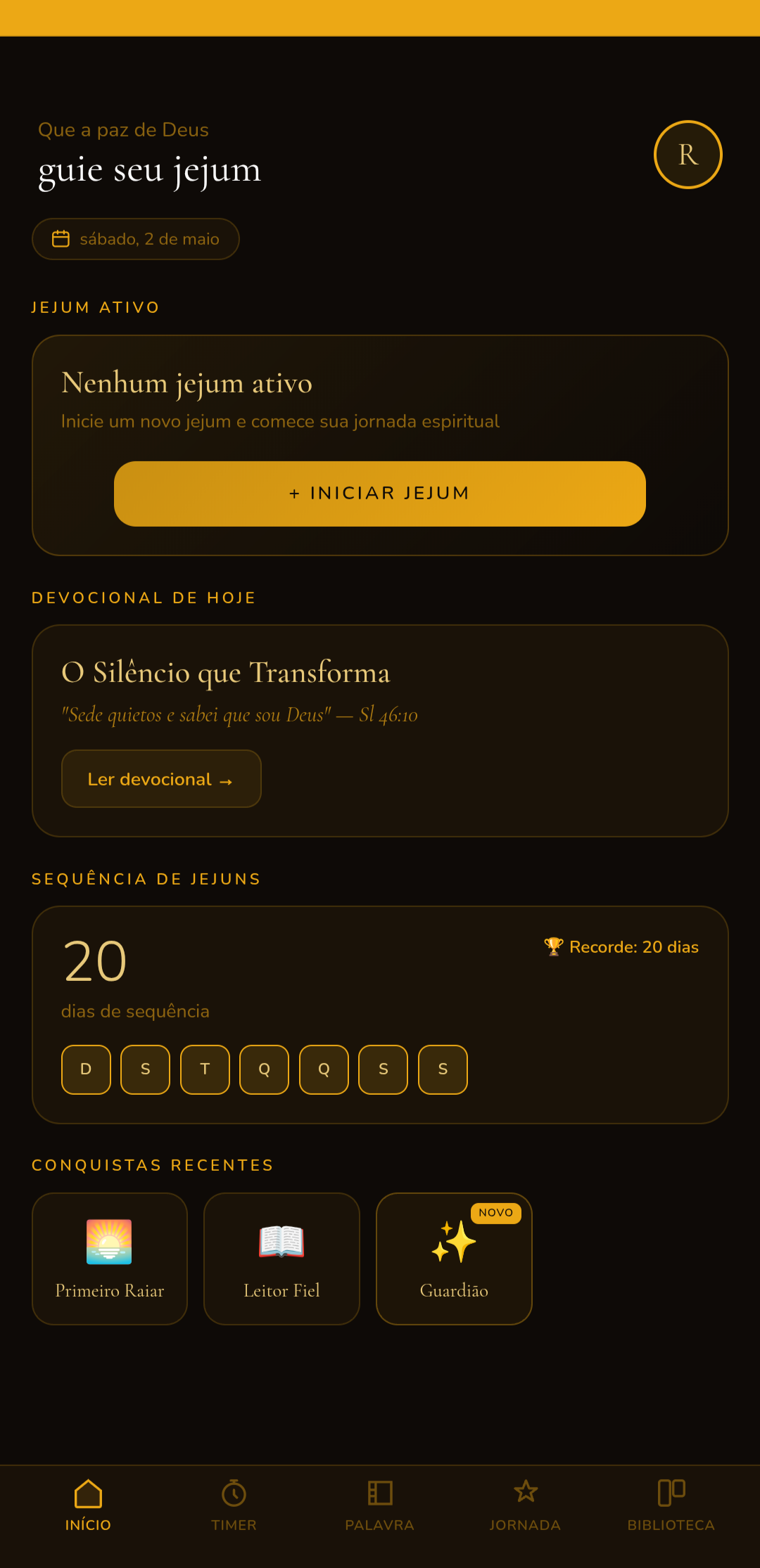 Tela inicial