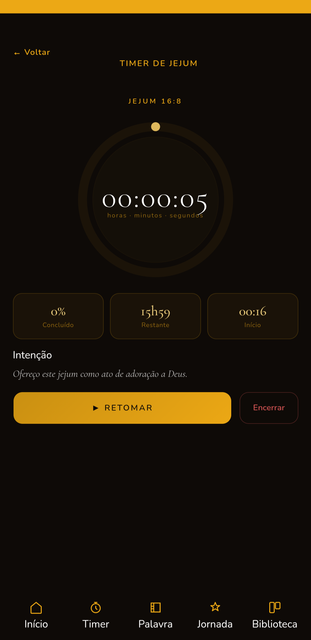 Timer de jejum